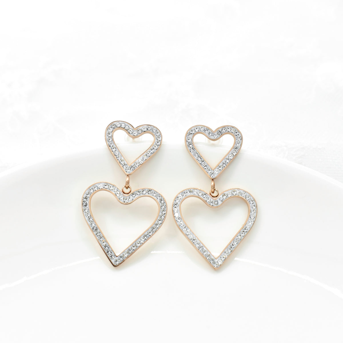 楽天市場】ピアス ダブルハートピアス ハート ピアス 18k 金属