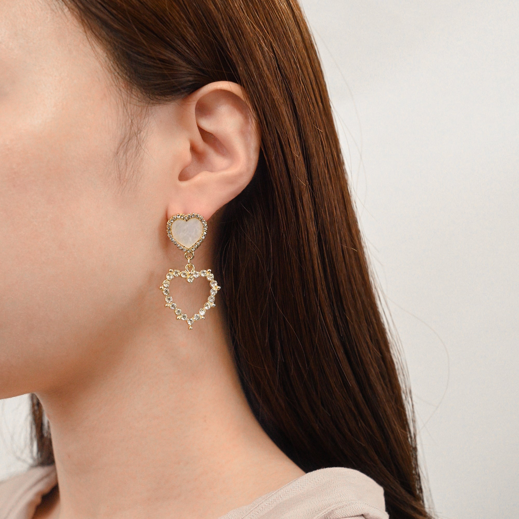 2連ハートグリッターピアス – JOSS DROPS