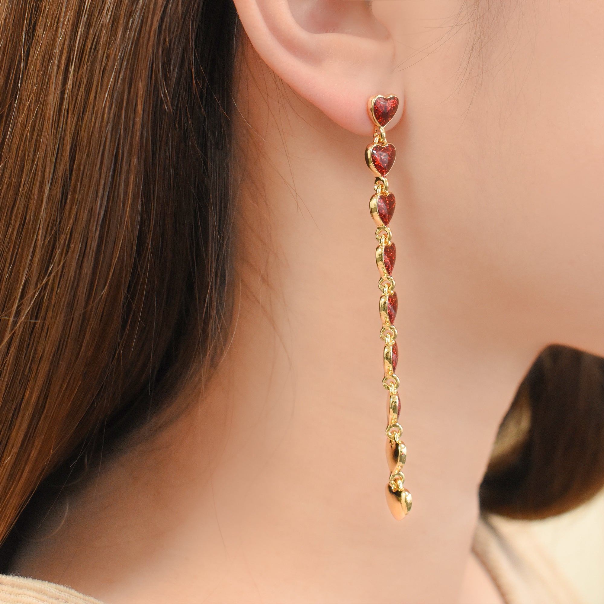 プチジュエルハートロングピアス – JOSS DROPS